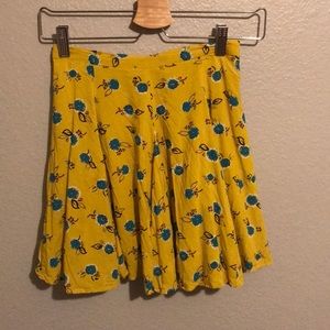urban outfitters yellow and blue floral skirt